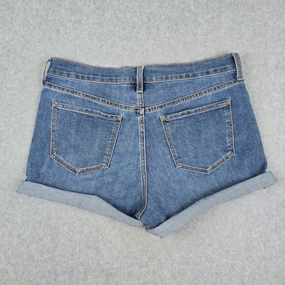 Old Navy Womens 10 Blue Denim Cuffed Shorts Medium-Wash 32" Waist - Picture 2 of 10